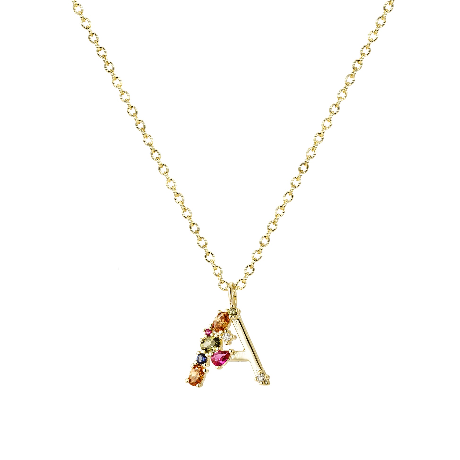 Collar Dorado con Inicial y Circonias