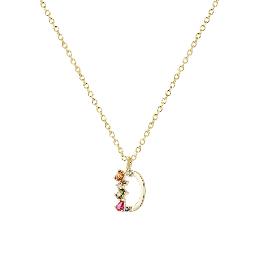 Collar Dorado con Inicial y Circonias