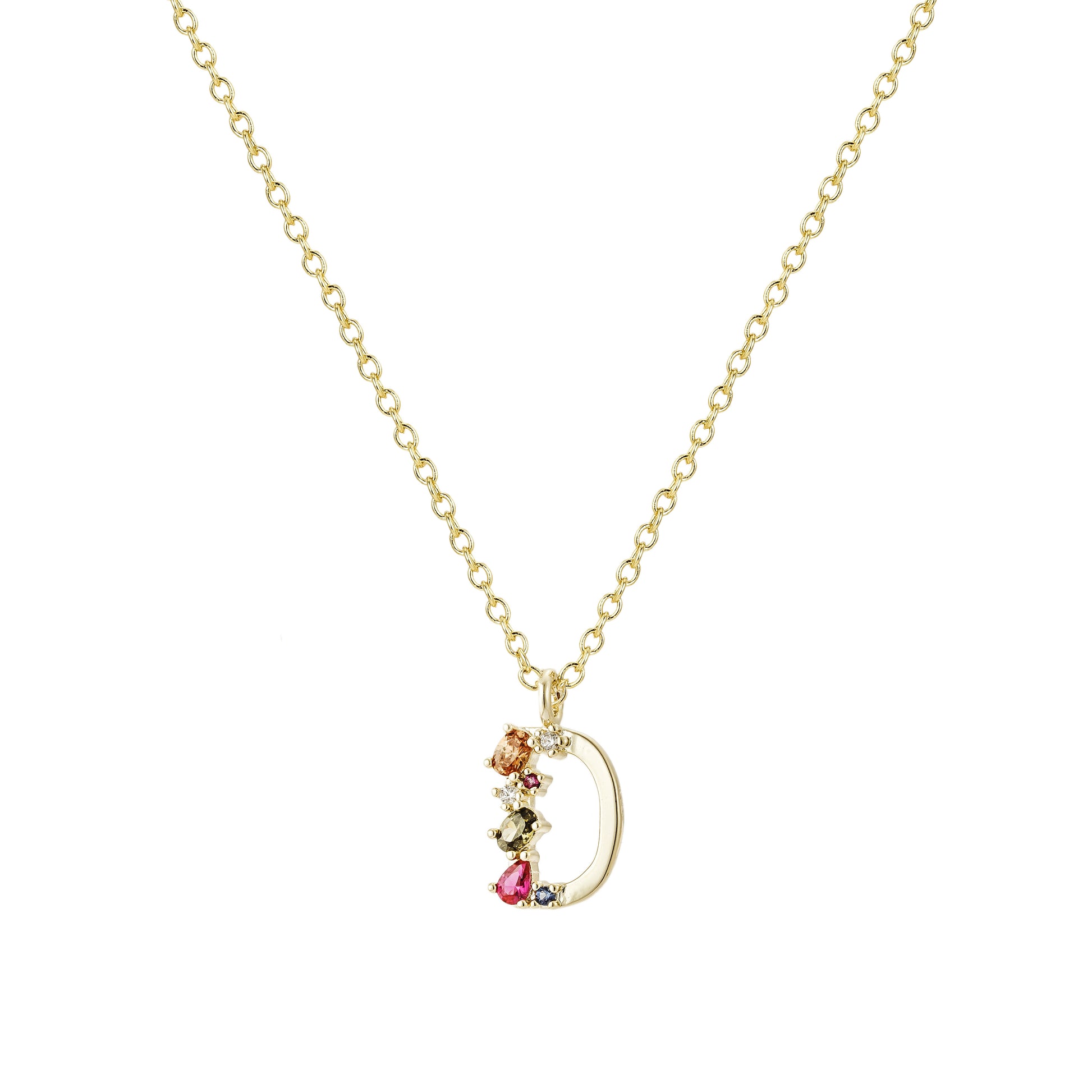 Collar Dorado con Inicial y Circonias
