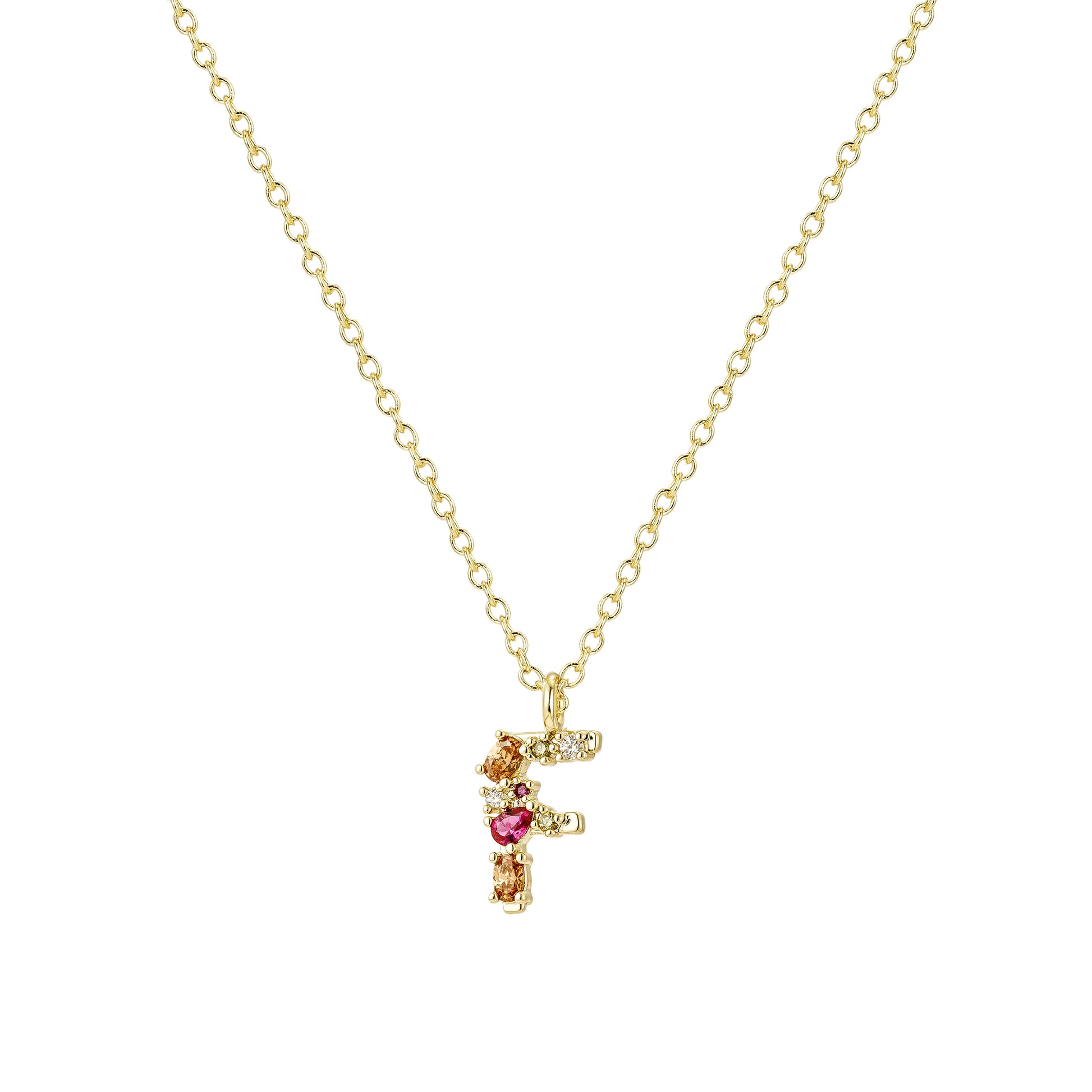 Collar Dorado con Inicial y Circonias