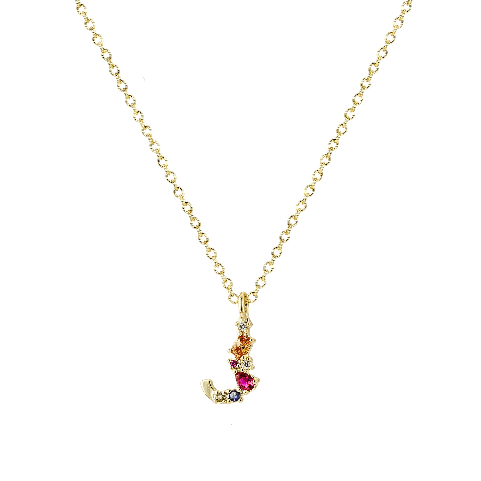 Collar Dorado con Inicial y Circonias