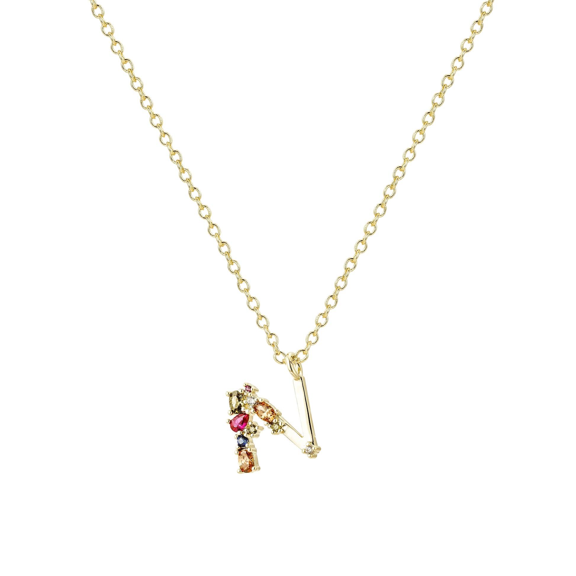 Collar Dorado con Inicial y Circonias