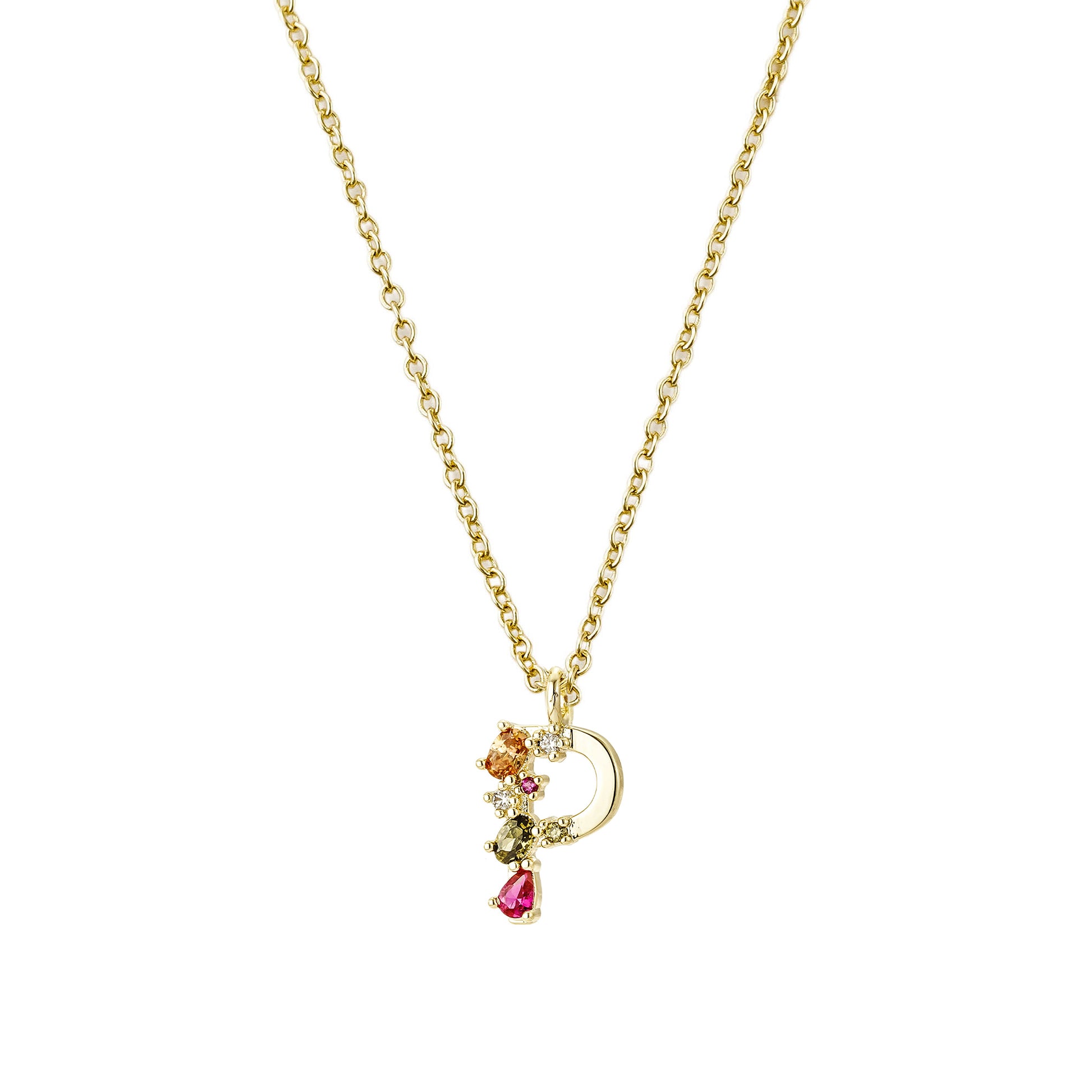 Collar Dorado con Inicial y Circonias