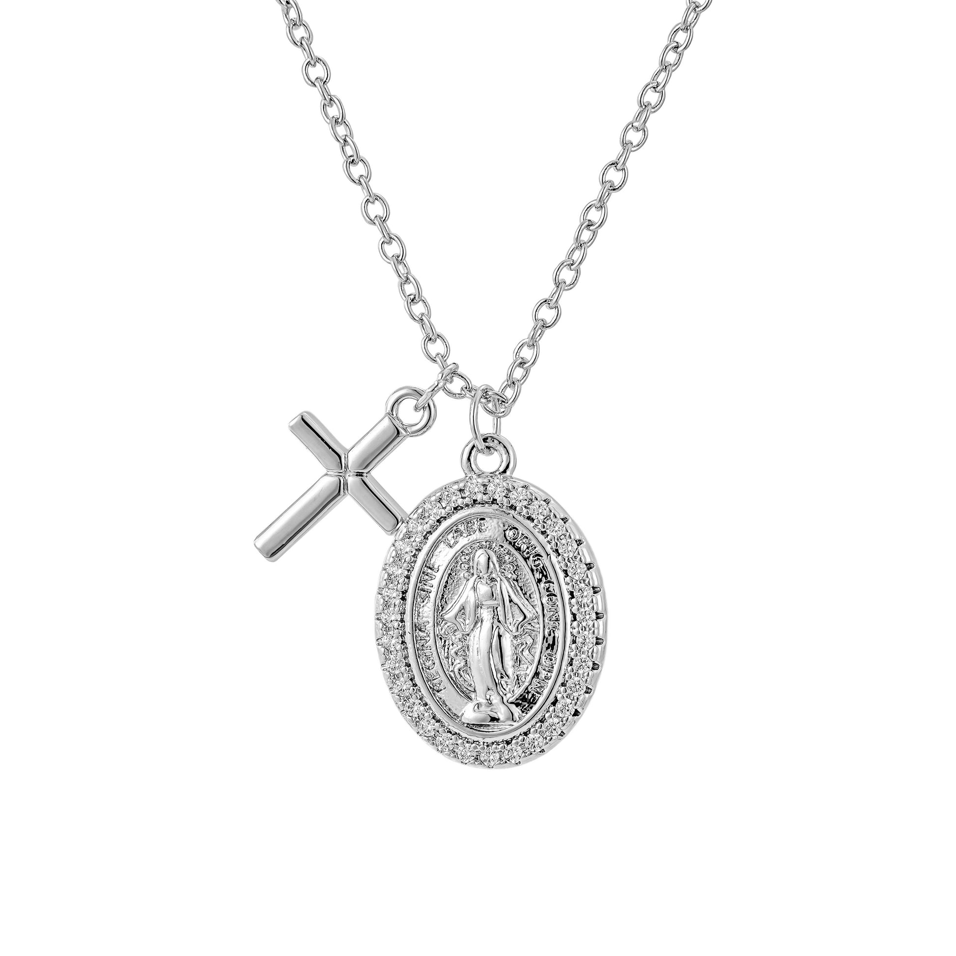 Collar Virgen de Guadalupe y Cruz