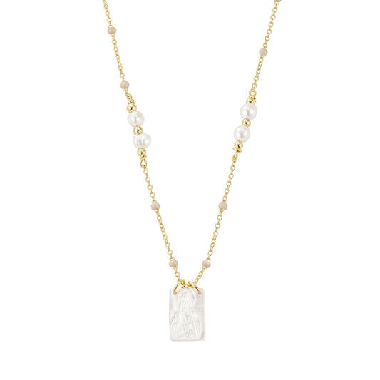 Collar Carmela Virgen Madre Perla (Rosa)